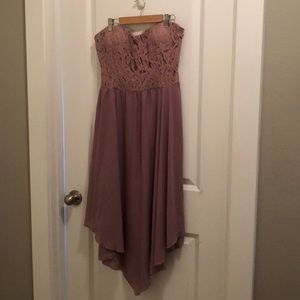 Pink strapless dress